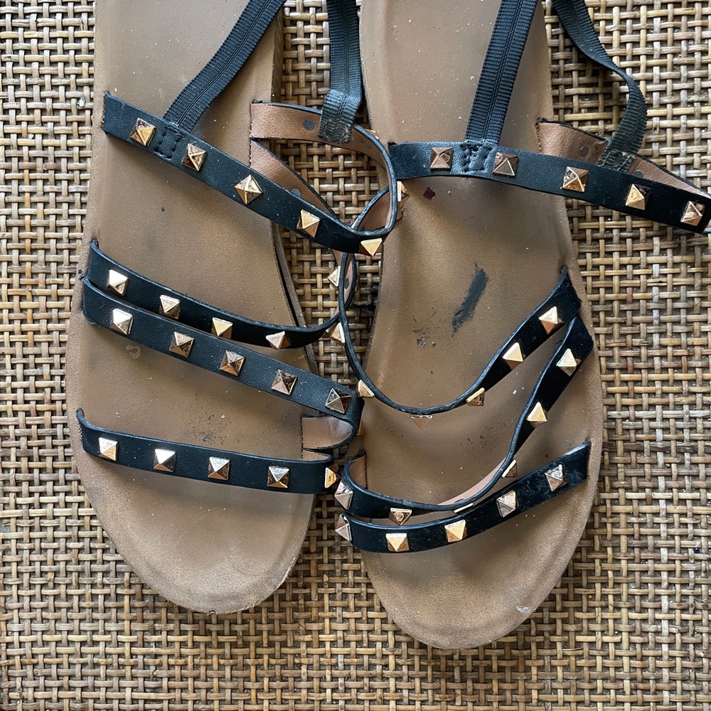 Studded Black Sandals